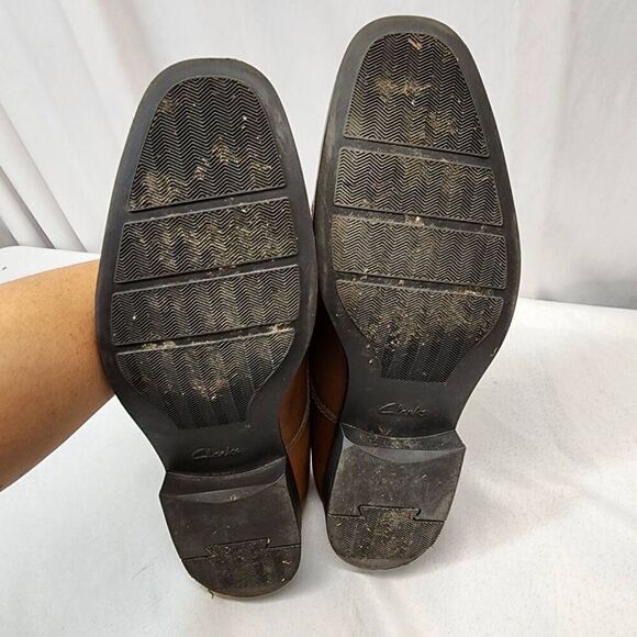 Clarks Tilden Cap Toe Oxford Dress Shoes Mens 11.5 M Dark Tan Leather Lace Up